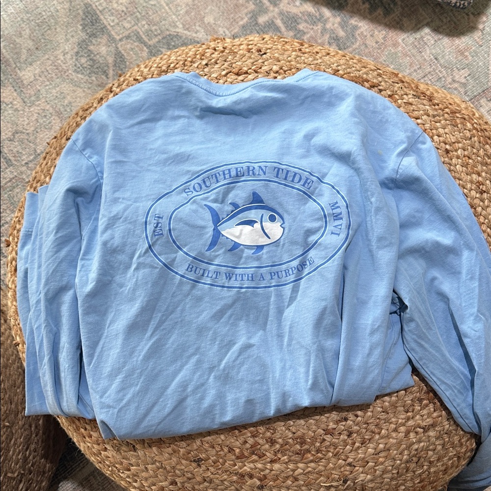 Southern Tide Sky Blue Long Sleeve Tee, Sz L